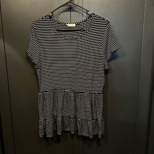 Peplum striped shirt